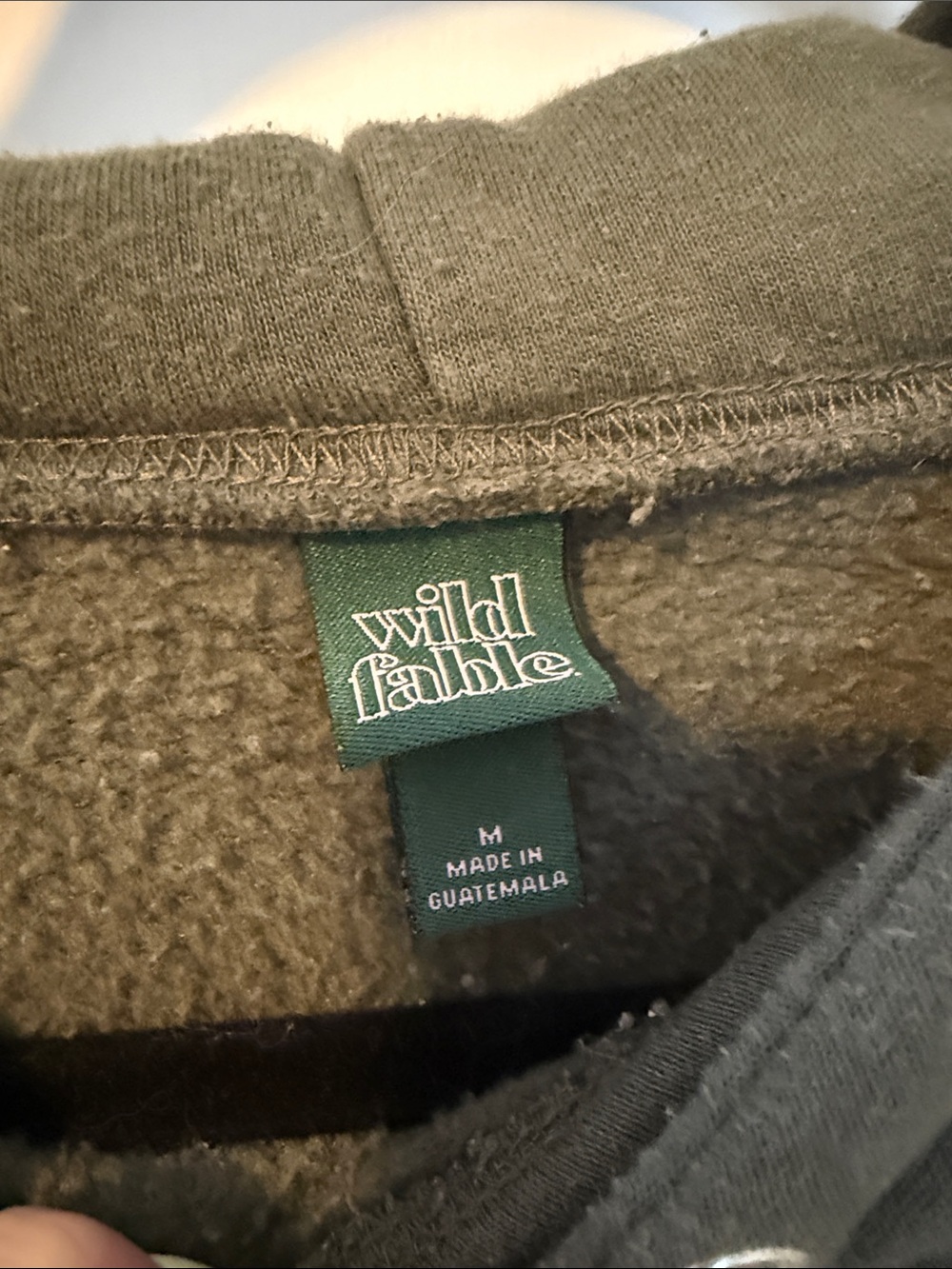 wild fable Olive Green Cropped Hoodie with Drawstring - Picture 2 of 5